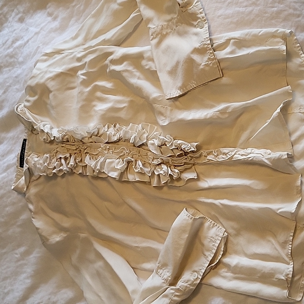Designer ivory silk blouse